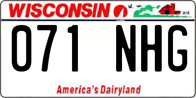 WI license plate 071NHG