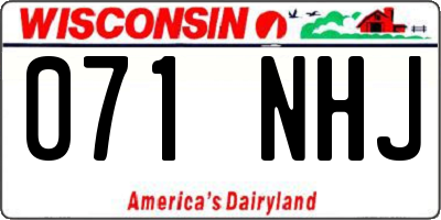 WI license plate 071NHJ