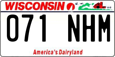 WI license plate 071NHM
