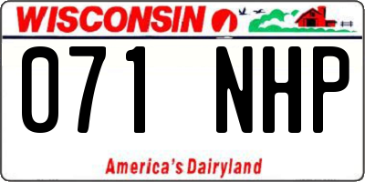 WI license plate 071NHP