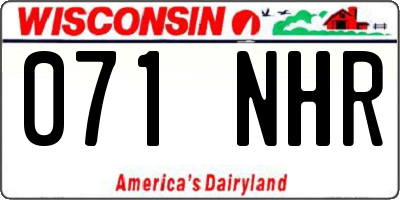 WI license plate 071NHR