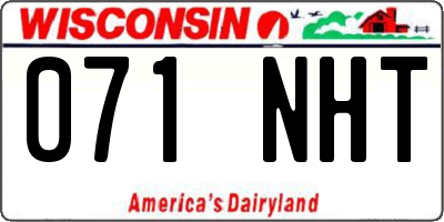 WI license plate 071NHT