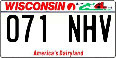 WI license plate 071NHV