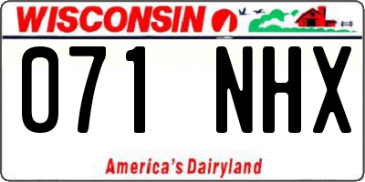 WI license plate 071NHX