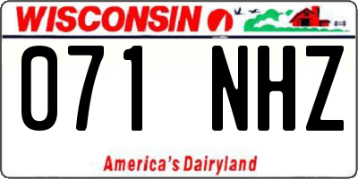 WI license plate 071NHZ