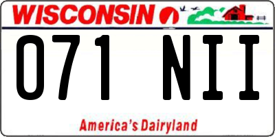 WI license plate 071NII