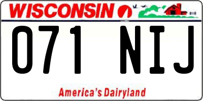WI license plate 071NIJ