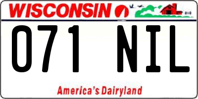 WI license plate 071NIL