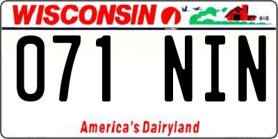 WI license plate 071NIN