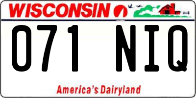 WI license plate 071NIQ
