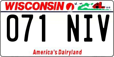 WI license plate 071NIV