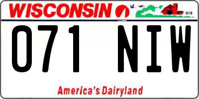 WI license plate 071NIW