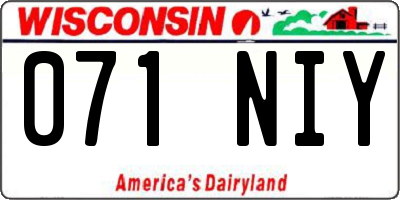 WI license plate 071NIY
