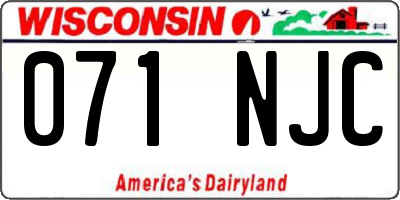 WI license plate 071NJC