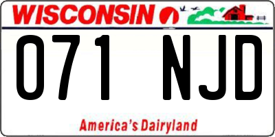 WI license plate 071NJD