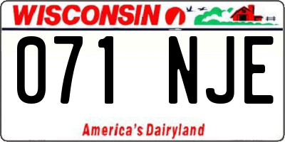 WI license plate 071NJE