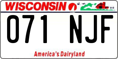WI license plate 071NJF