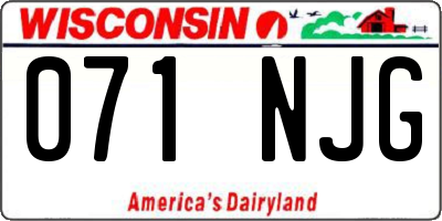 WI license plate 071NJG