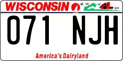 WI license plate 071NJH
