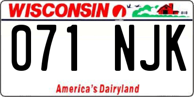 WI license plate 071NJK