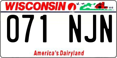 WI license plate 071NJN