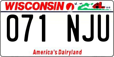 WI license plate 071NJU