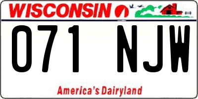 WI license plate 071NJW