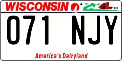 WI license plate 071NJY