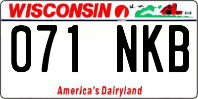 WI license plate 071NKB