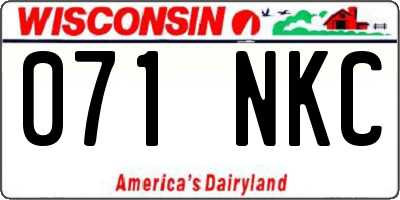 WI license plate 071NKC
