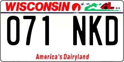 WI license plate 071NKD