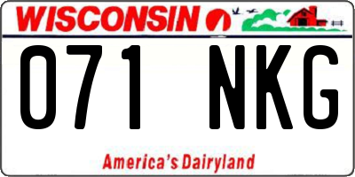 WI license plate 071NKG
