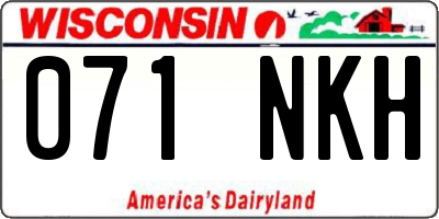 WI license plate 071NKH