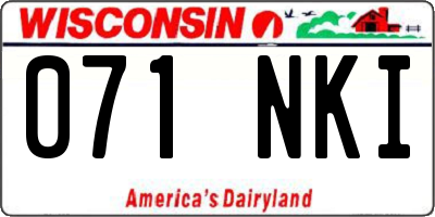 WI license plate 071NKI