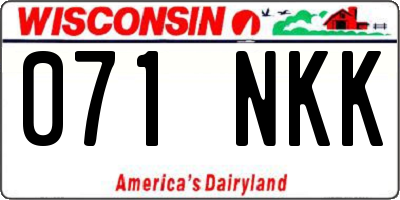 WI license plate 071NKK