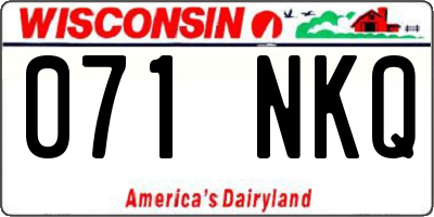 WI license plate 071NKQ