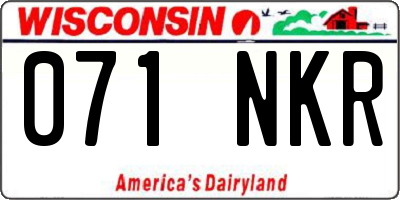 WI license plate 071NKR