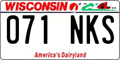 WI license plate 071NKS