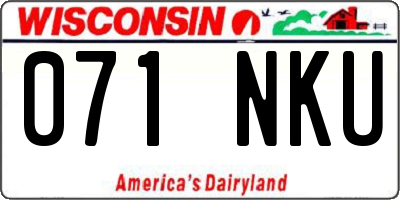 WI license plate 071NKU