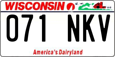 WI license plate 071NKV
