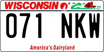 WI license plate 071NKW