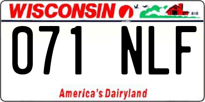WI license plate 071NLF