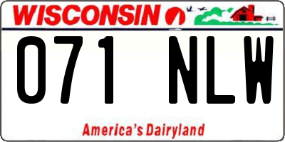 WI license plate 071NLW