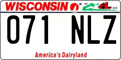 WI license plate 071NLZ