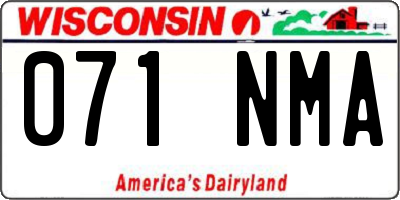 WI license plate 071NMA