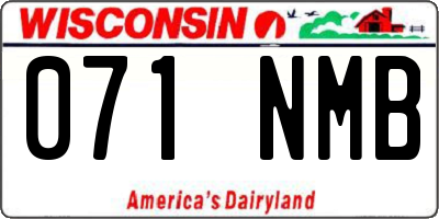 WI license plate 071NMB