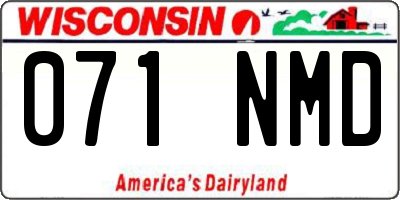 WI license plate 071NMD