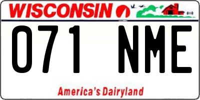 WI license plate 071NME