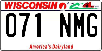 WI license plate 071NMG
