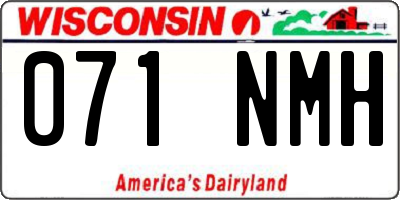 WI license plate 071NMH